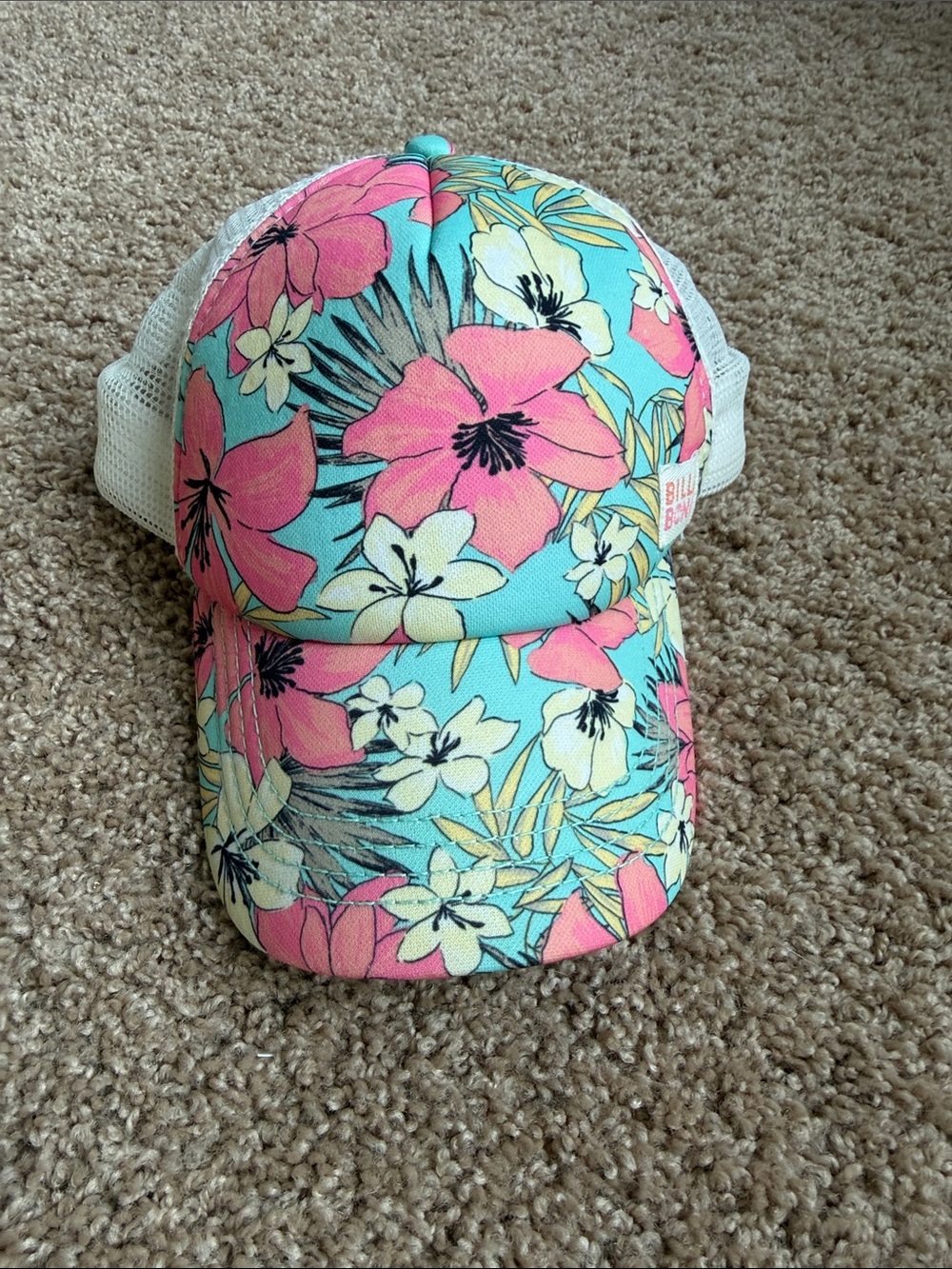 Billabong Floral Trucker Cap - Aqua, Pink & Cream